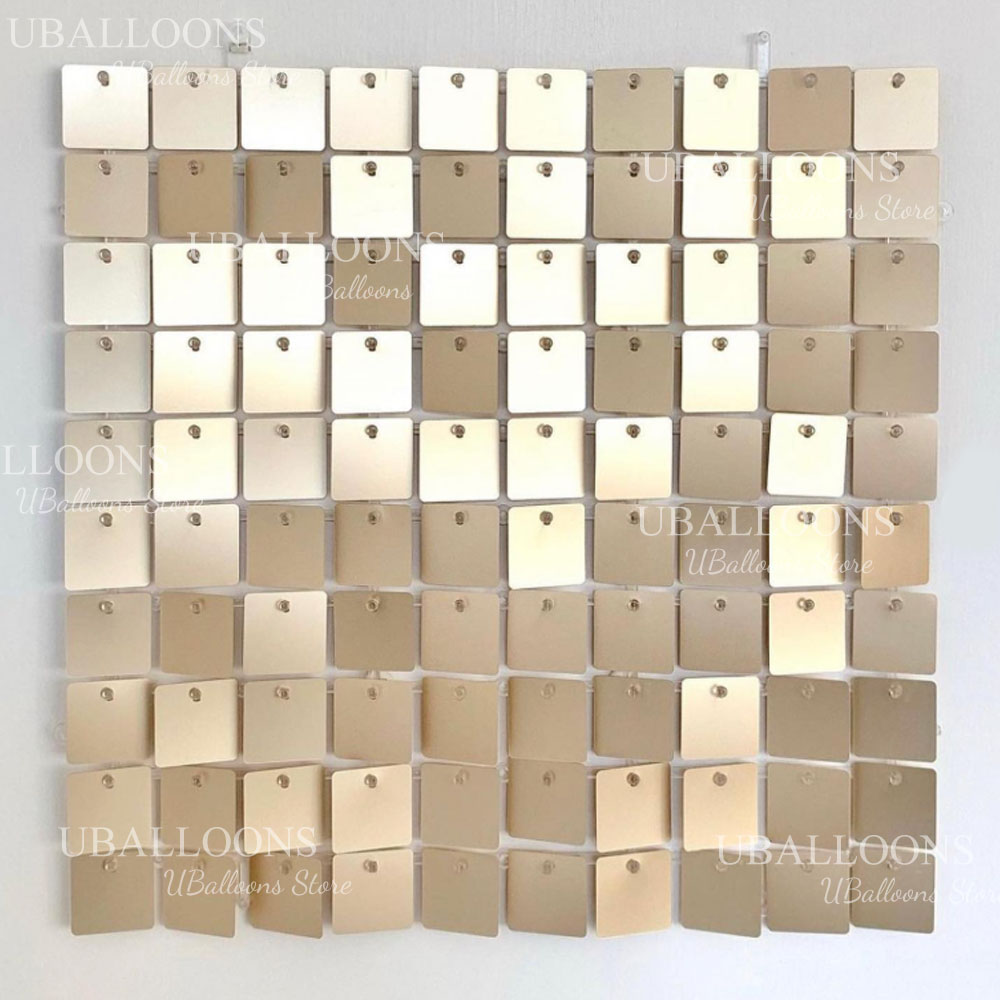 Sequin Fabric Panel - マットシャンパンゴールド背景パネル12/18/24枚入り マットゴールドスパンコール シマーウォールパネル 結婚式 誕生日 ベビーシャワーの装飾用