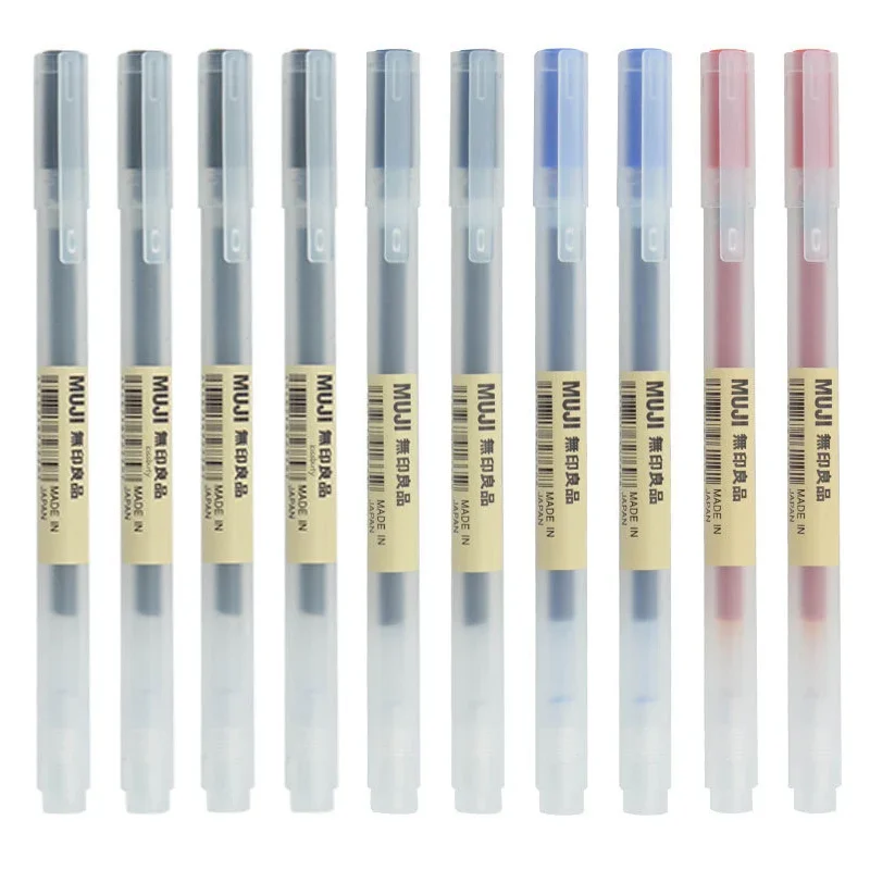 Muji Stationery Gel Pen - 10-30 ピース/セット 0.38/0.5 ミリメートルゲルペン黒/青インク MUJIs ペン学校事務用品文具学生ビジネス署名ボールペン