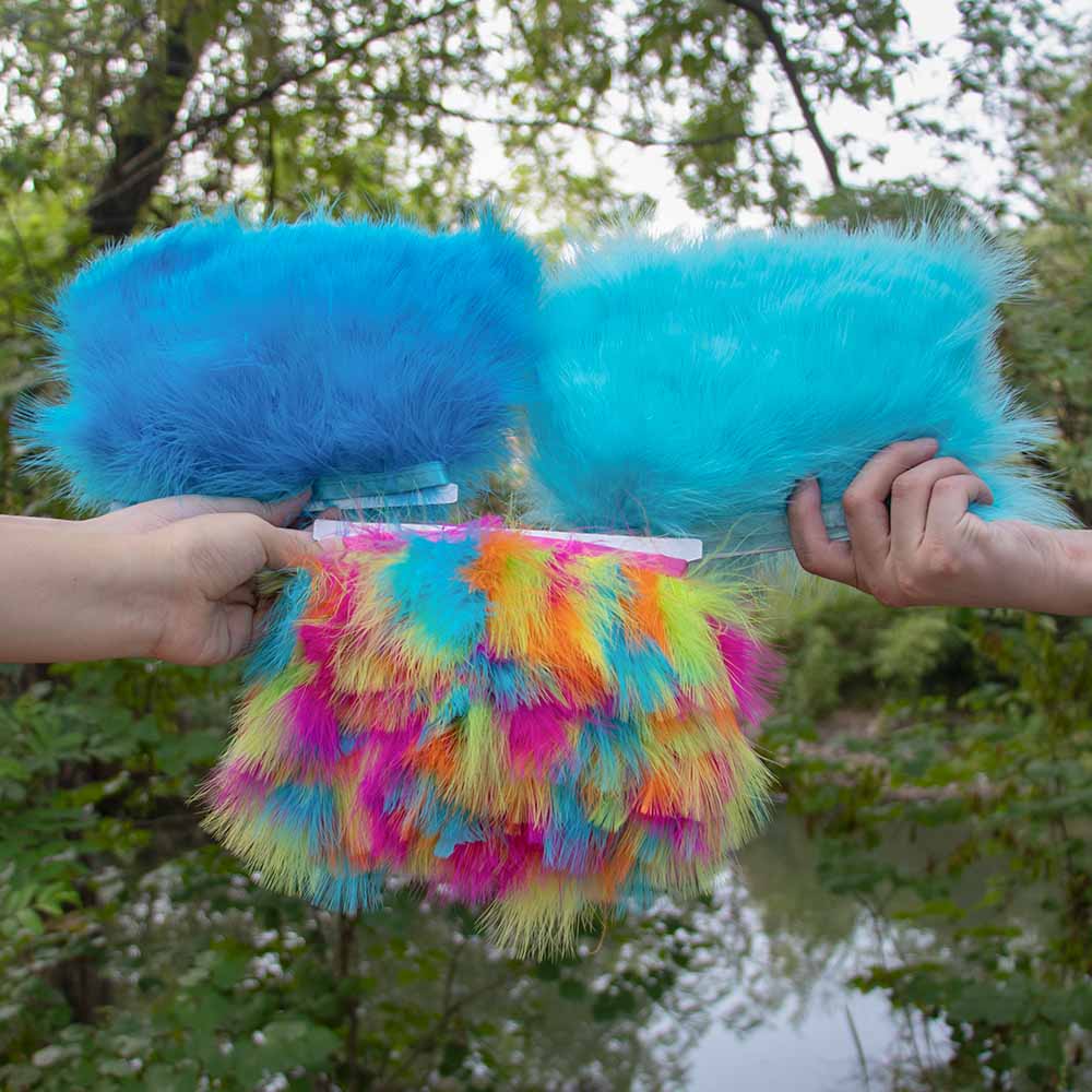 Feather Trim Marabou - 1メートル/ロット トルコ産マラボウフェザー テープフリンジトリム トルコフェザーフリンジ 服飾 カーニバル