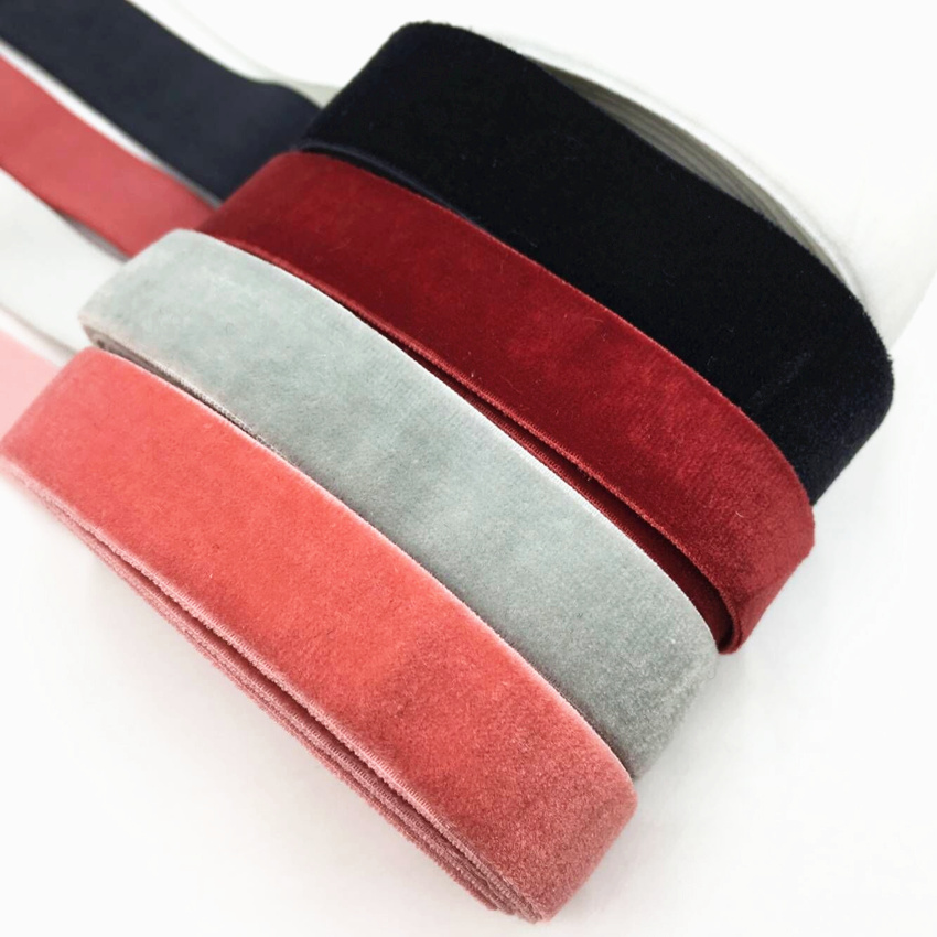 15ミリメートル5ヤードのベルベットの弾性バンド髪ちょう結び - Velvet Ribbon Roll のレビューと価格