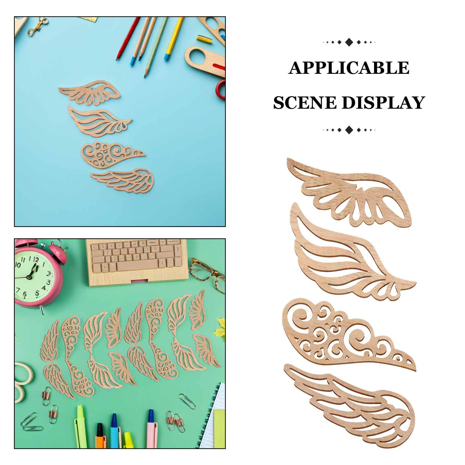 40個 木製翼のカットアウト 未塗装 DIY 天使の翼型 ク - Christmas Craft Embellishment のレビューと価格