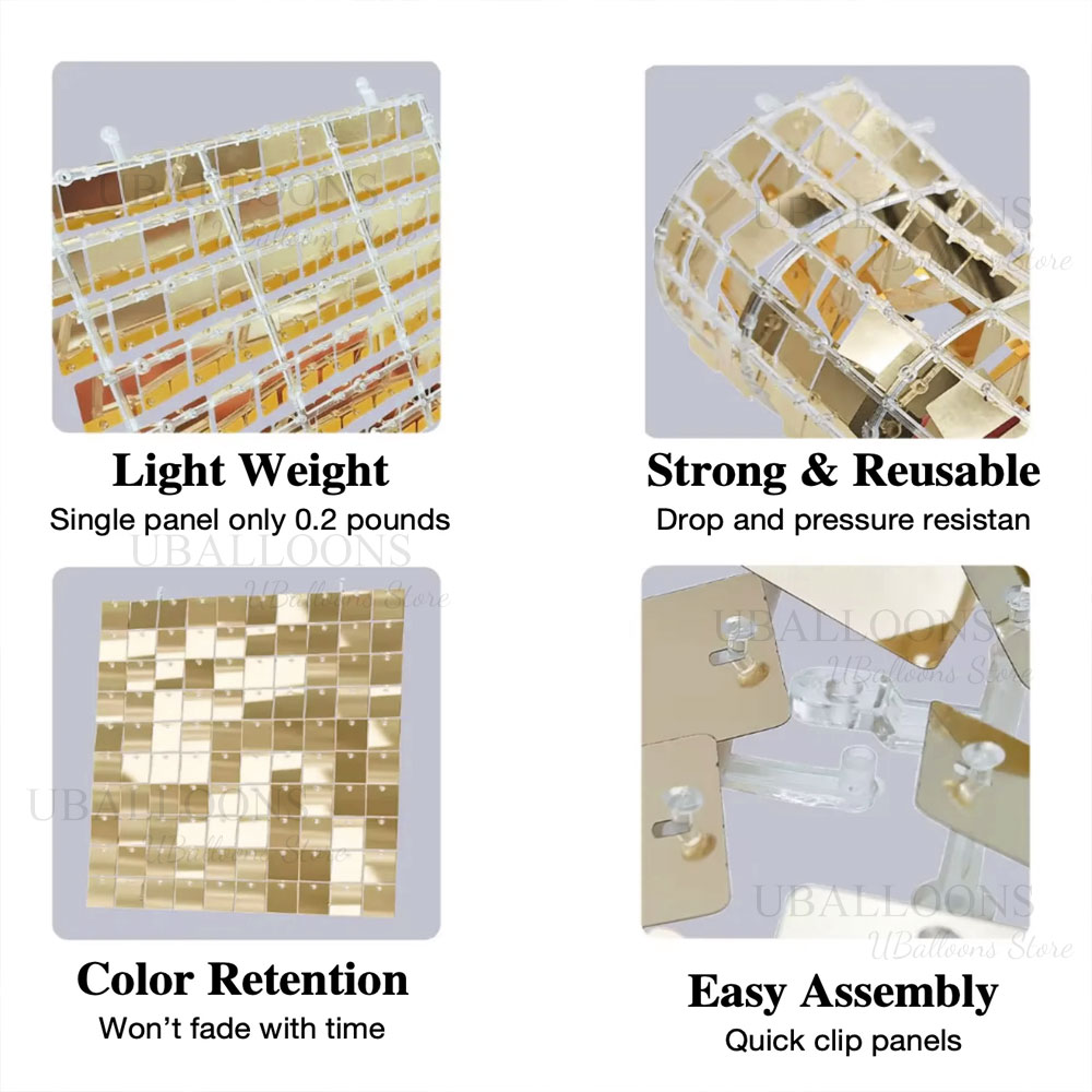 マットベージュゴールドシマーシークインパネル24/18/12 - Sequin Fabric Panel のレビューと価格