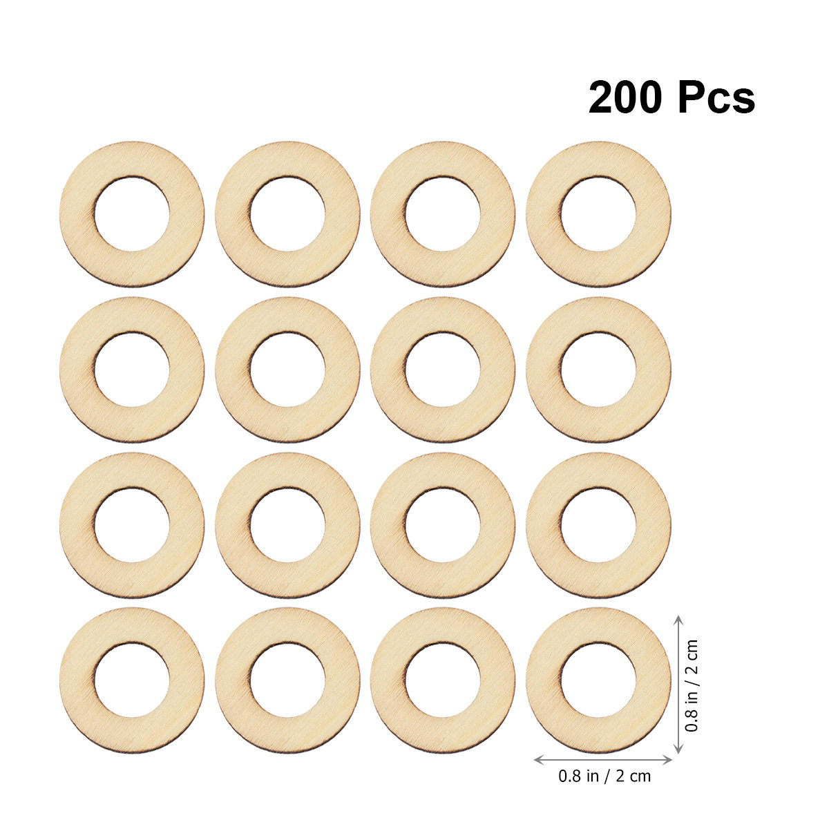 200個 木製円形装飾品 天然丸型 DIYクラフト装飾 スク - Christmas Craft Embellishment のレビューと価格
