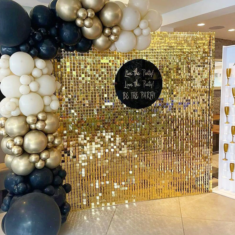 6-27 個ライトゴールデンシマーウォールパネルスパンコール - Sequin Fabric Panel のレビューと価格