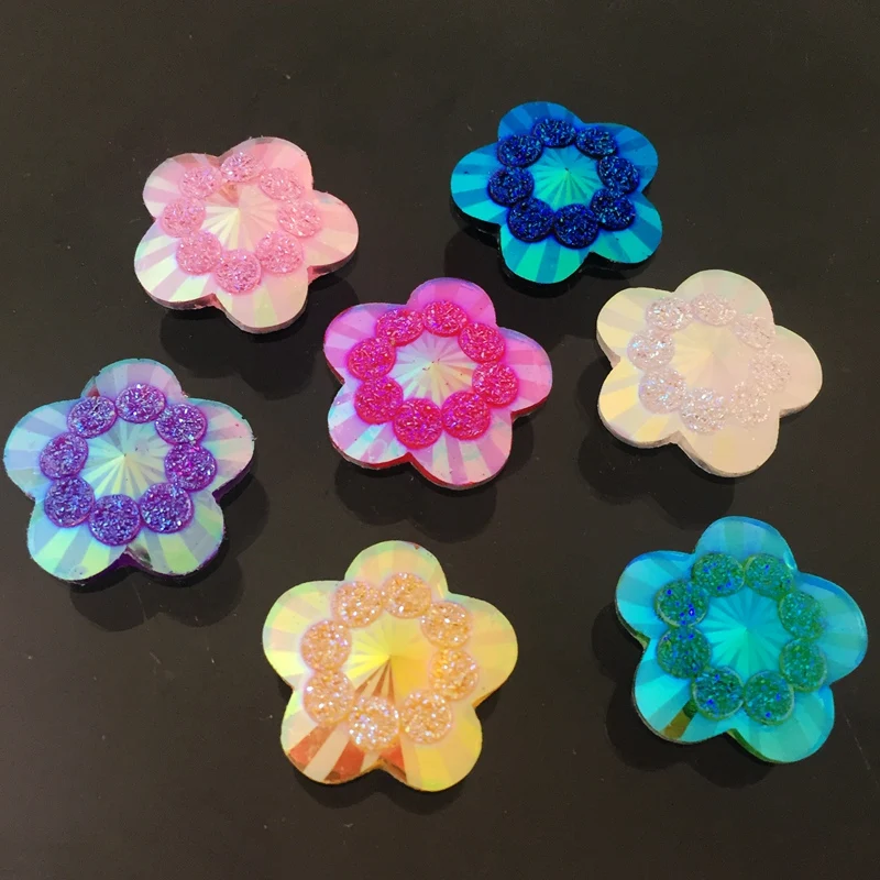 20 個 20 ミリメートル ab 混合色花形のラインストー - Embellishment Glue Craft のレビューと価格