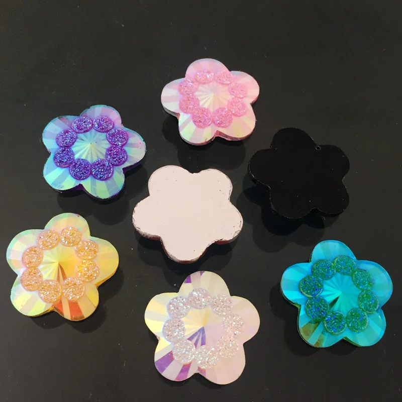 20 個 20 ミリメートル ab 混合色花形のラインストー - Embellishment Glue Craft のレビューと価格