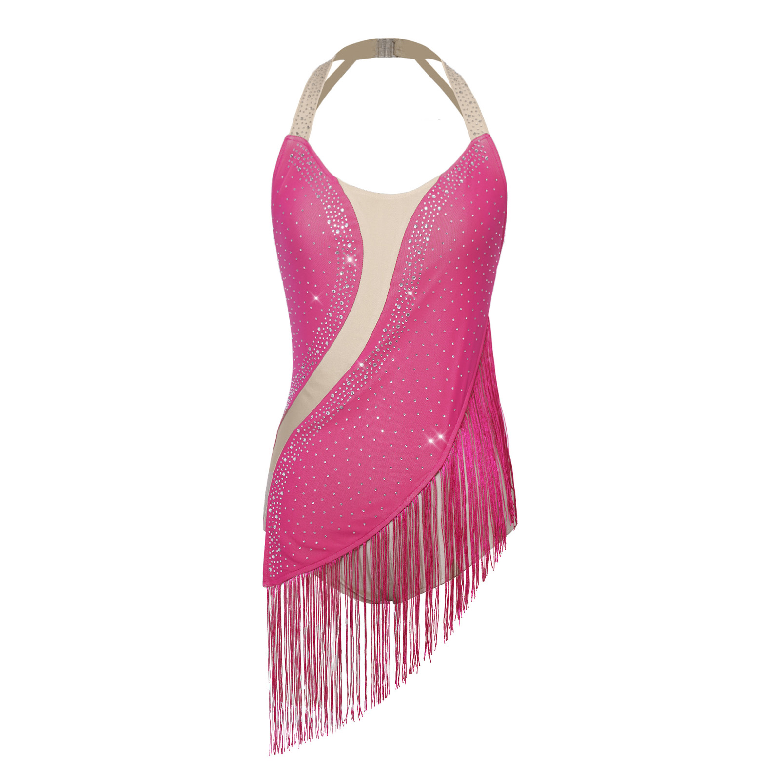 ラインストーン付き女性用バックレスイレギュラーヘムフリンジレ - Rhinestone Banding Trim のレビューと価格
