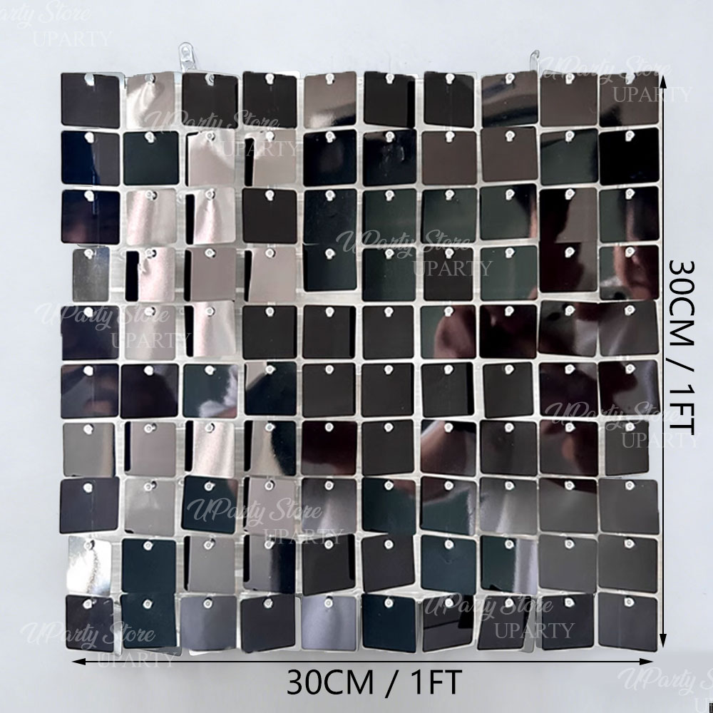 ブラックシマーウォールバックドロップ 12/16/24枚 グ - Sequin Fabric Panel のレビューと価格