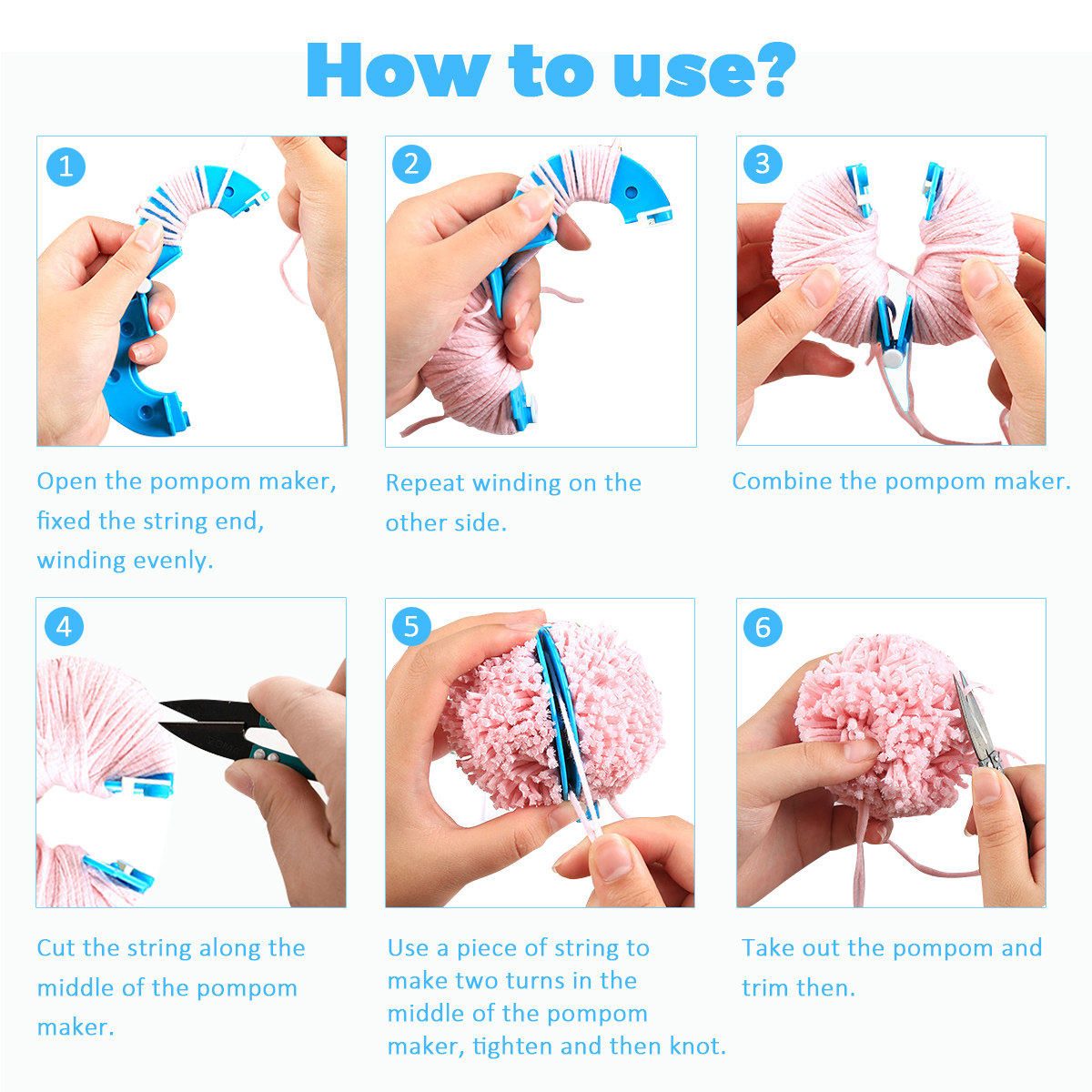 8個入りポンポンメーカー 4サイズ必須 ABS樹脂製毛玉メー - Pom Pom Maker Tool のレビューと価格