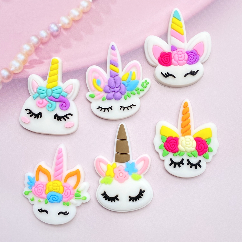 PVCミニユニコーンヘッド,フレキシブル,フラットバック,ス - Embellishment Glue Craft のレビューと価格